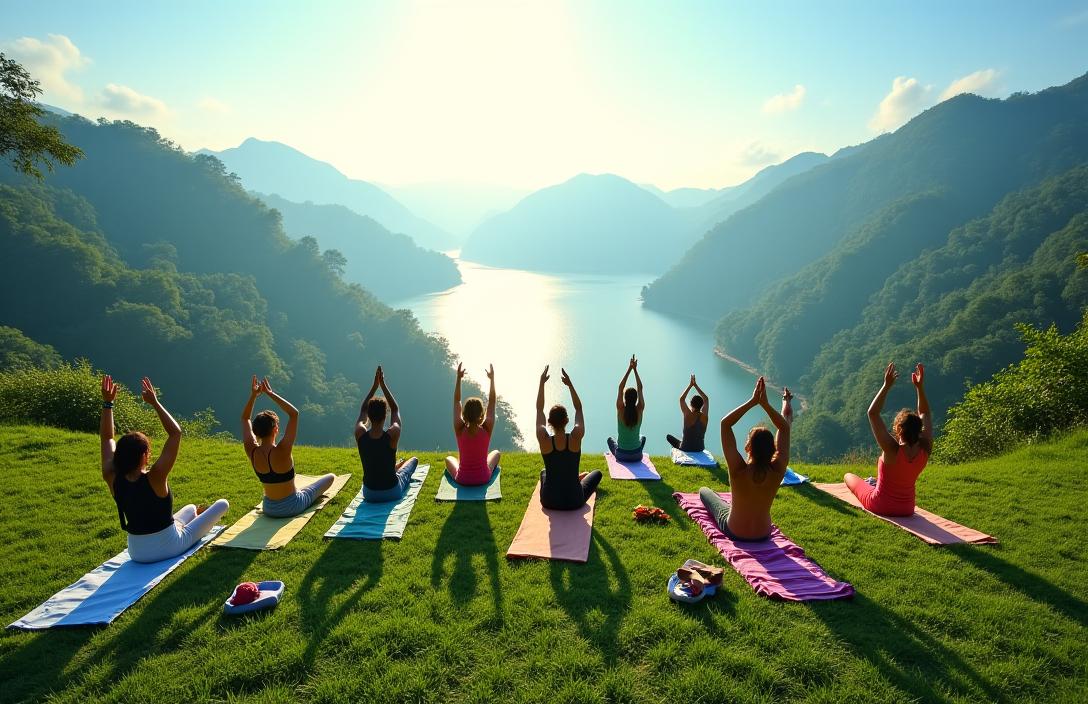 Eco-friendly yoga retreat sa nature setting